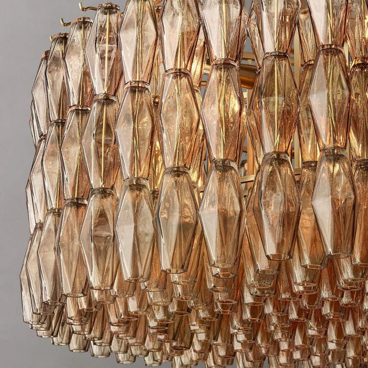 Vicky Smoke Glass Round Chandelier 47" For Living Room