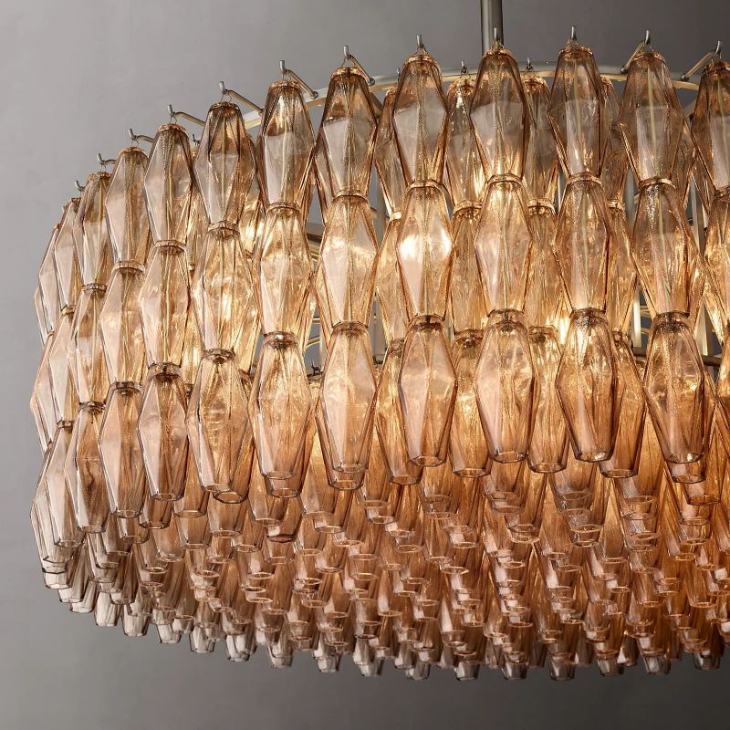 Vicky Smoke Glass Round Chandelier 47" For Living Room