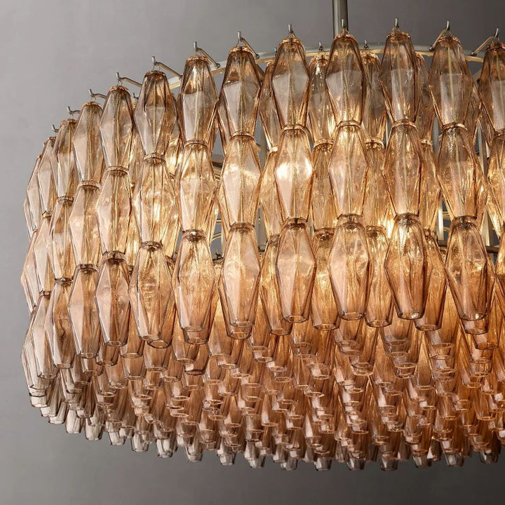 Vicky Smoke Glass Round Chandelier 47" For Living Room