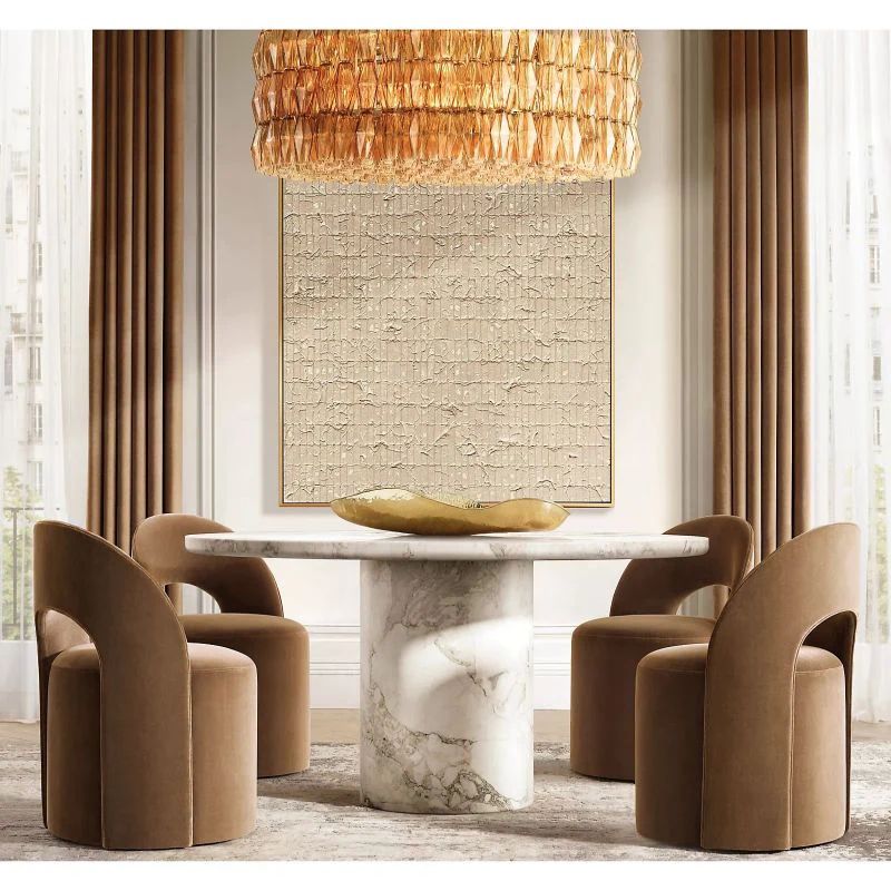 Vicky Smoke Glass Round Chandelier 47" For Living Room