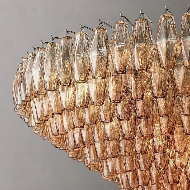 Vicky Smoke Glass Tiered Round Chandelier 62" For Living Room