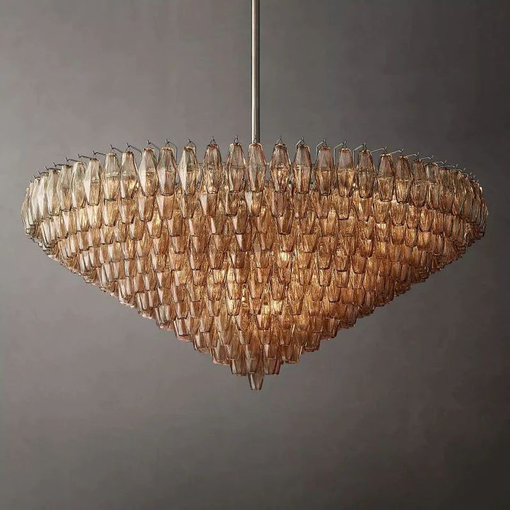 Vicky Smoke Glass Tiered Round Chandelier 62" For Living Room