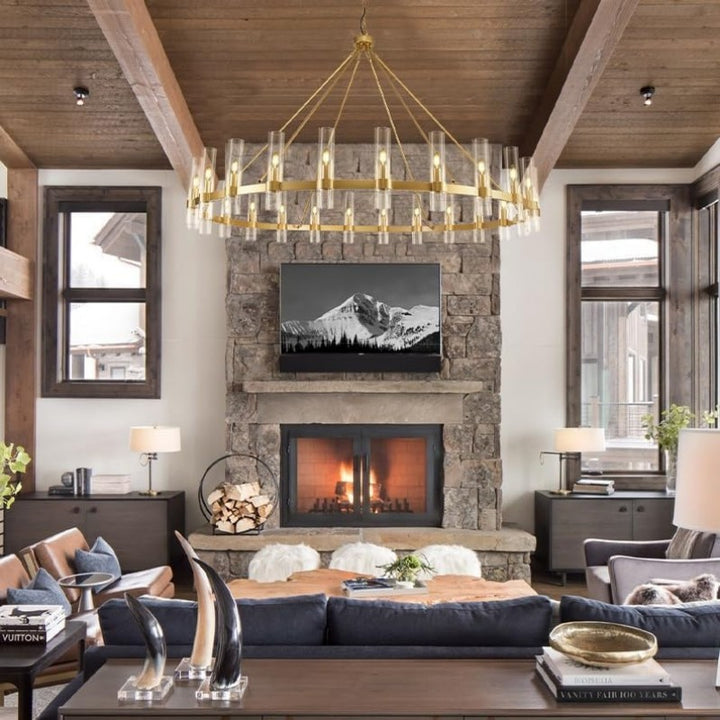 Wagon Wheel Chandelier 70"