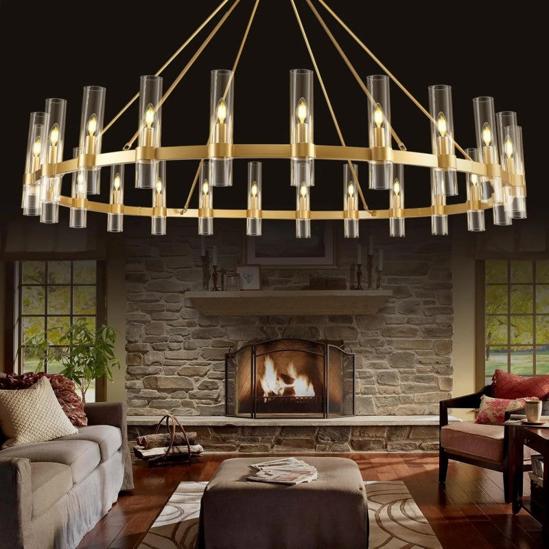 Wagon Wheel Chandelier 70"
