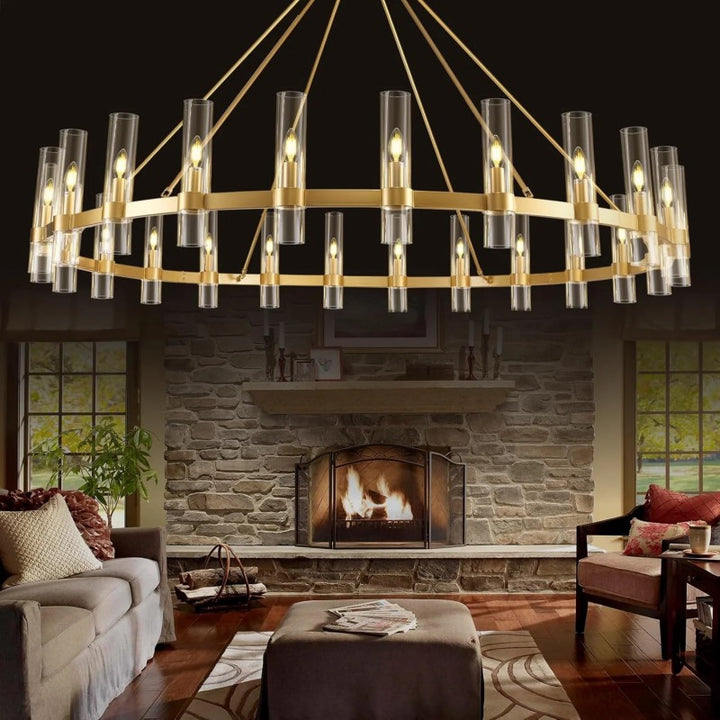 Wagon Wheel Chandelier 70"