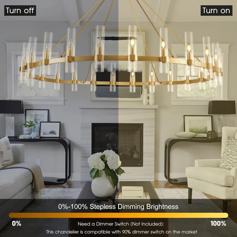 Wagon Wheel Chandelier 70"