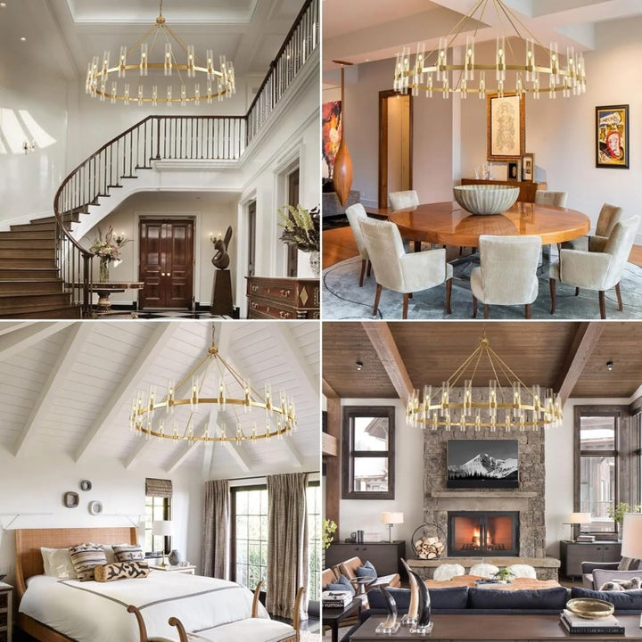 Wagon Wheel Chandelier 70"