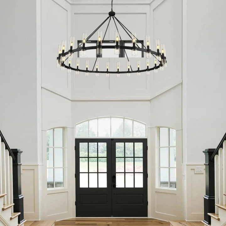 Wagon Wheel Chandelier 70"