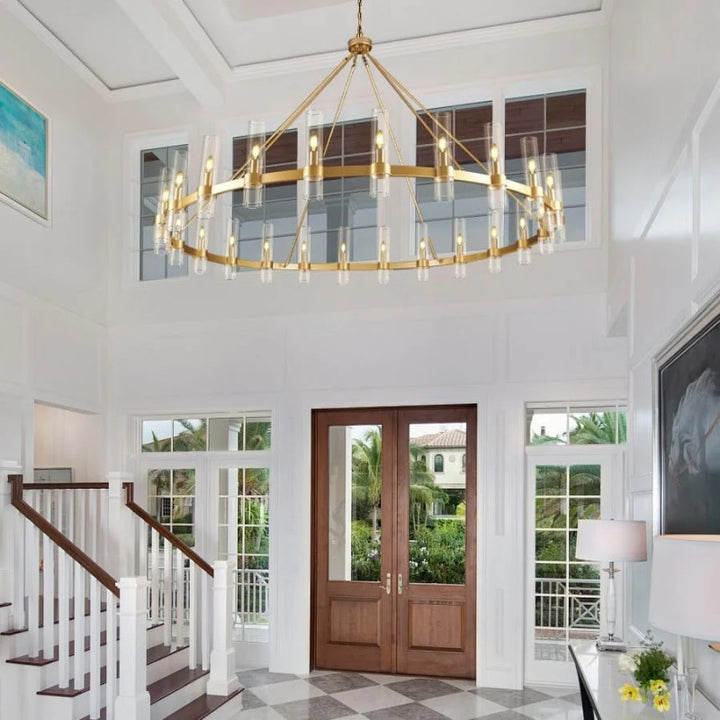 Wagon Wheel Chandelier 70"
