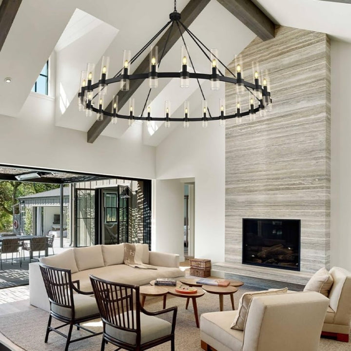 Wagon Wheel Chandelier 70"