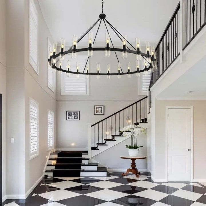 Wagon Wheel Chandelier 70"