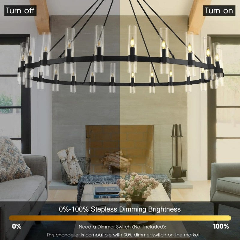 Wagon Wheel Chandelier 70"
