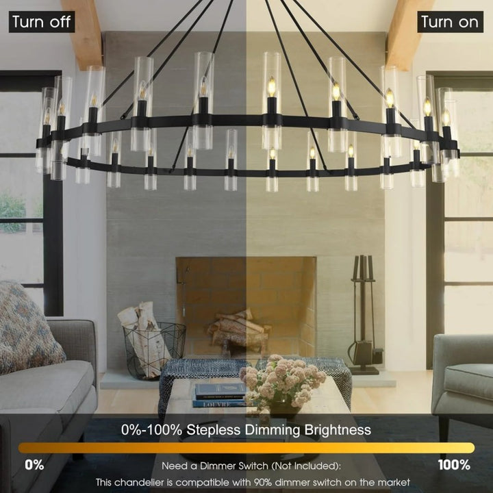 Wagon Wheel Chandelier 70"