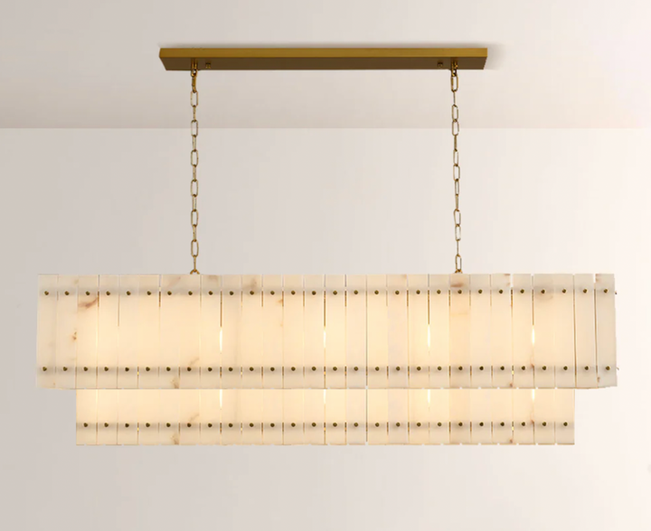 Mervin Alabaster Linear Chandelier 54"